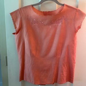 Vintage Christian Dior Back Button Cap Sleeve Blouse